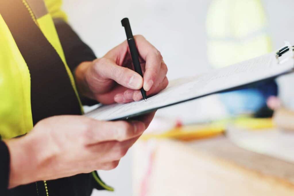 Building Inspector writing a pest inspection report for Claremont Apartment, Perth property